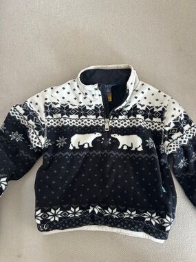 Polo Ralph Lauren Black & White Polar Bear Half-Zip Fleece (5T) washed/not worn